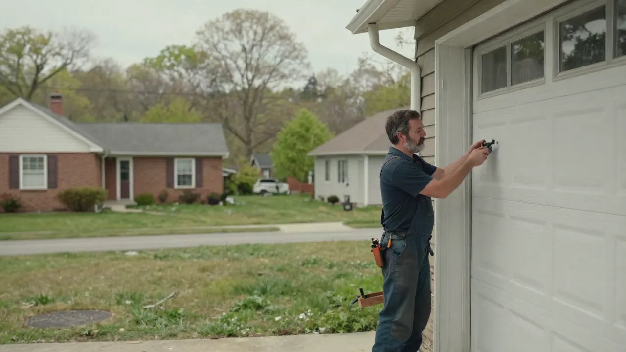 Garage door repair technician in Bloomington, Indiana